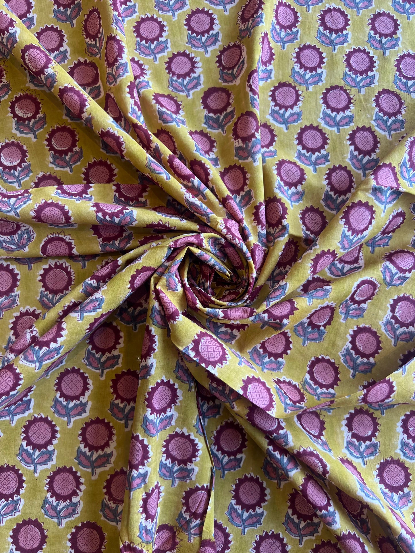 Pure Cotton Hand Block Printed Fabric