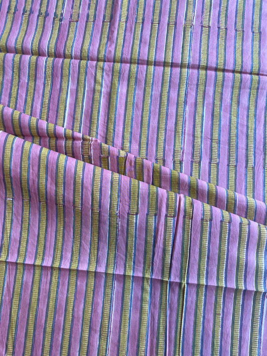 Pure Cotton Hand Block Printed Fabric