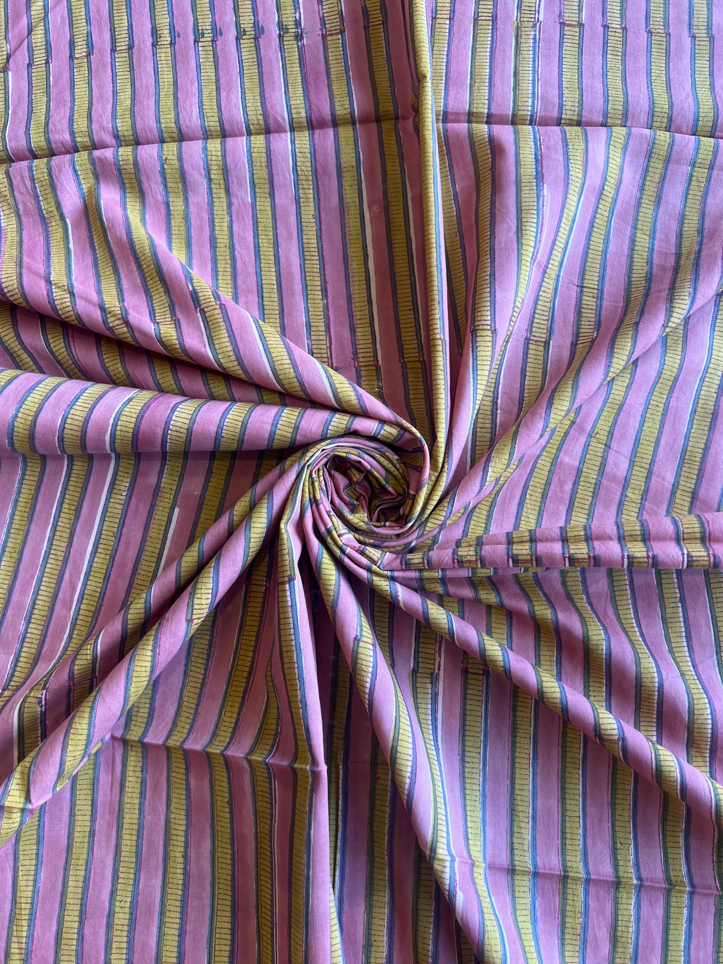 Pure Cotton Hand Block Printed Fabric