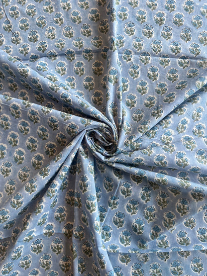 Pure Cotton Hand Block Printed Fabric