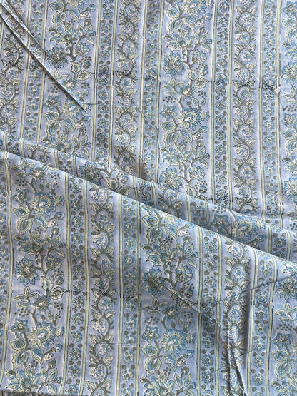 Pure Cotton Hand Block Printed Fabric