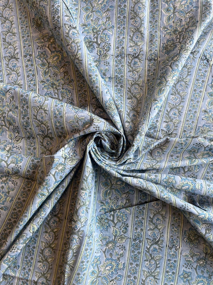 Pure Cotton Hand Block Printed Fabric