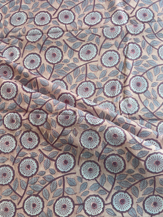 Pure Cotton Hand Block Printed Fabric