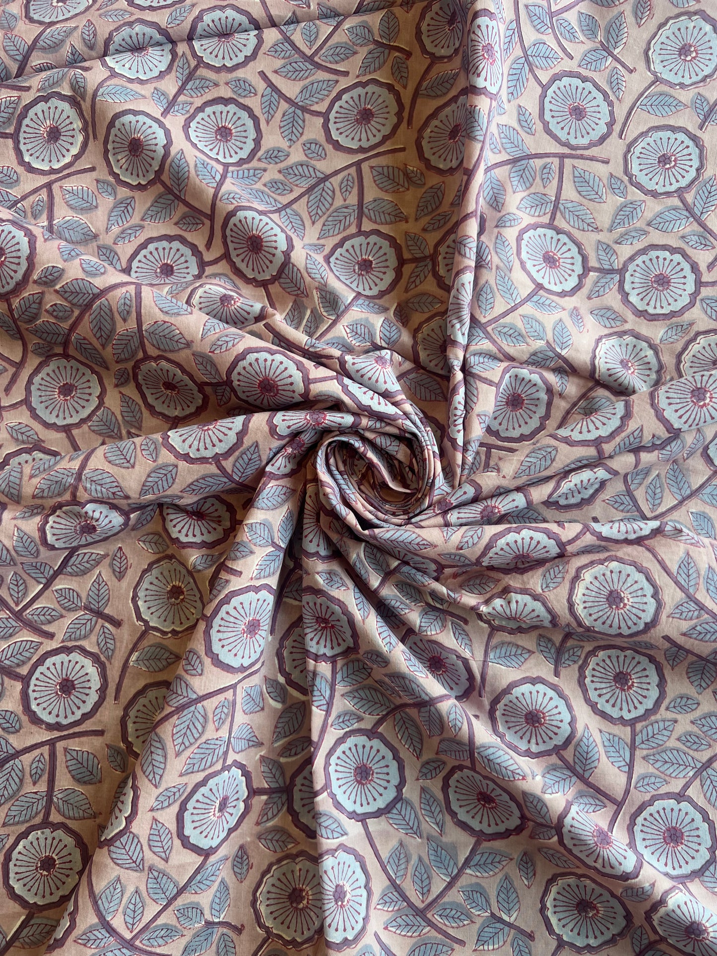 Pure Cotton Hand Block Printed Fabric