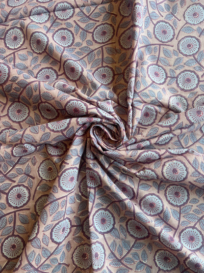 Pure Cotton Hand Block Printed Fabric
