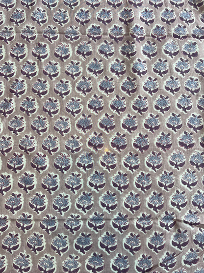Pure Cotton Hand Block Printed Fabric