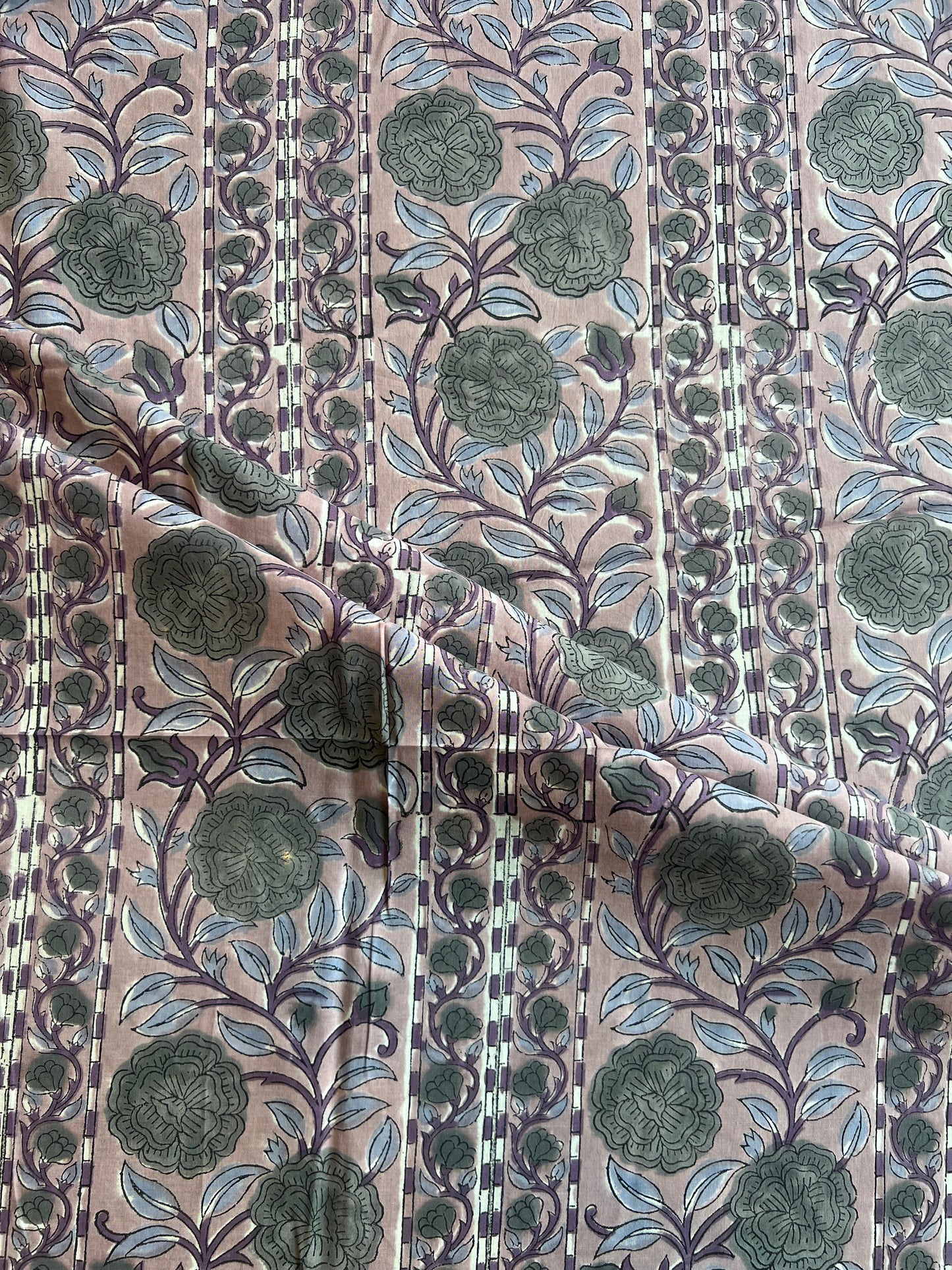 Pure Cotton Hand Block Printed Fabric