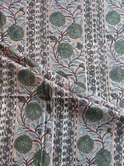 Pure Cotton Hand Block Printed Fabric