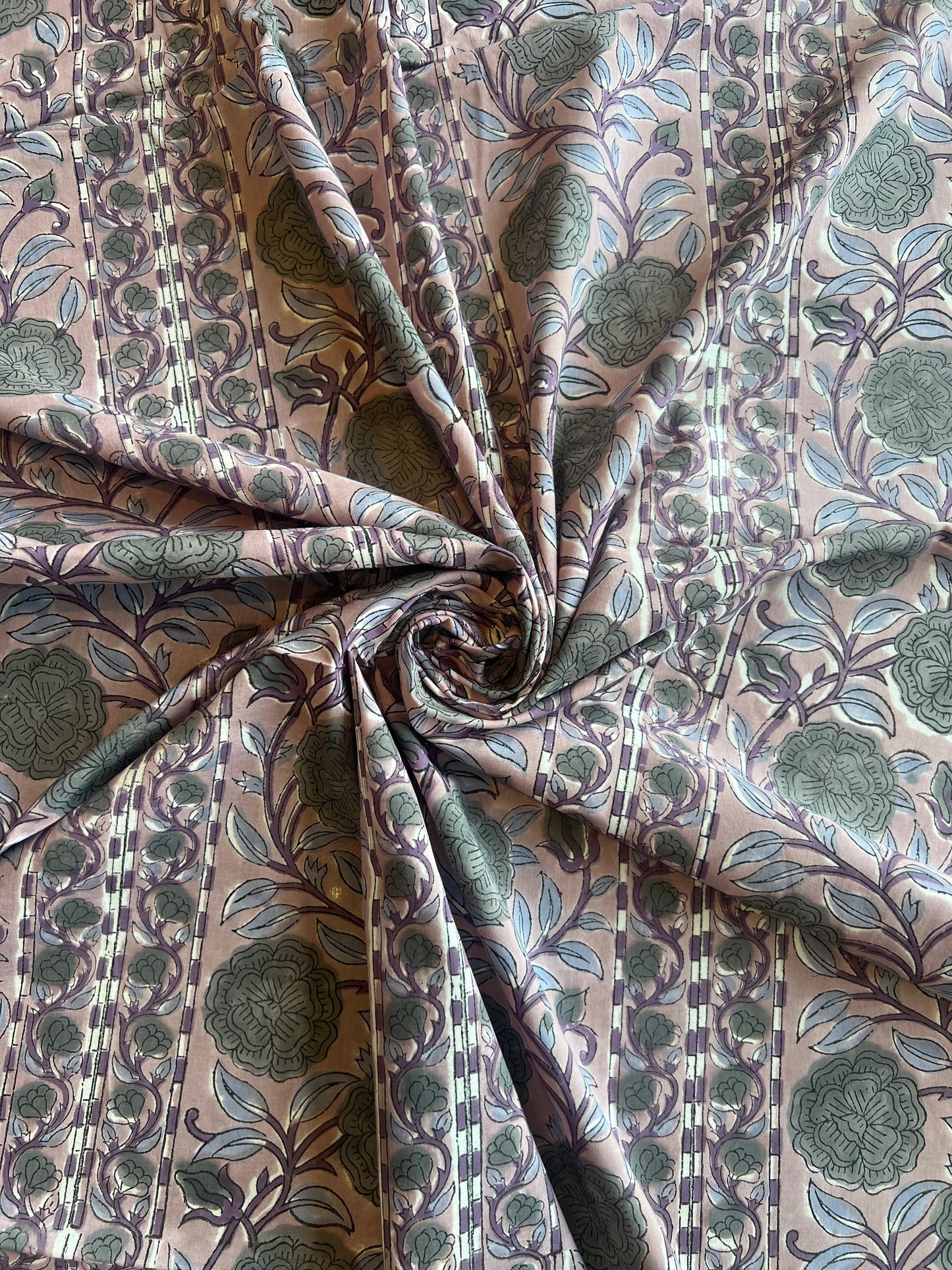 Pure Cotton Hand Block Printed Fabric