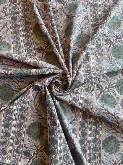 Pure Cotton Hand Block Printed Fabric