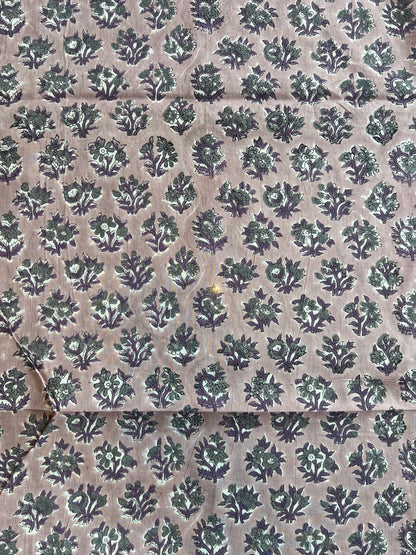 Pure Cotton Hand Block Printed Fabric