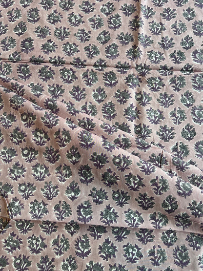 Pure Cotton Hand Block Printed Fabric