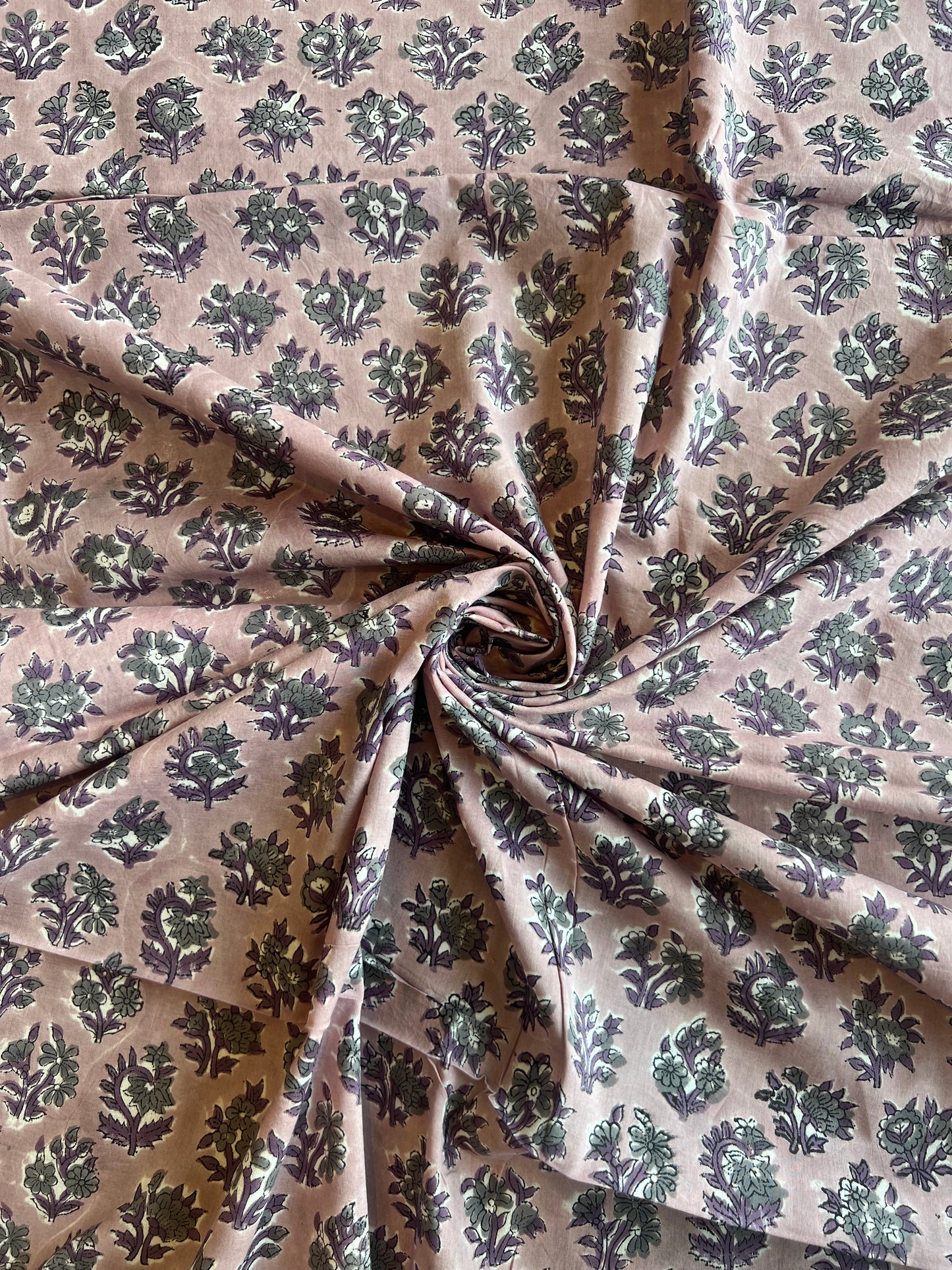 Pure Cotton Hand Block Printed Fabric