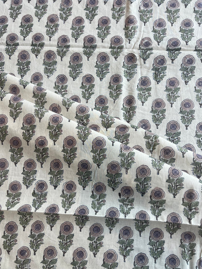 Pure Cotton Hand Block Printed Fabric