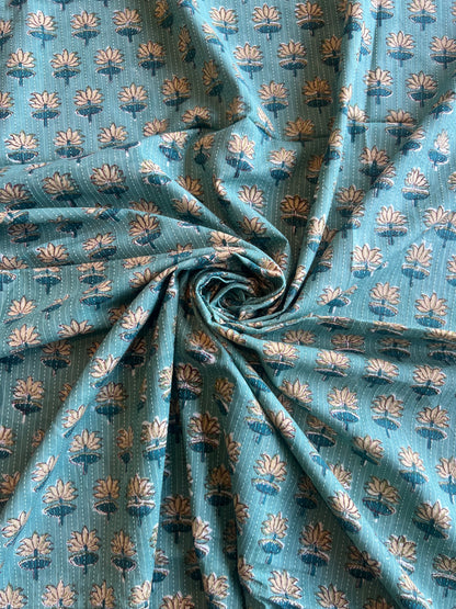 Pure Cotton Hand Block Printed Fabric