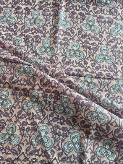 Pure Cotton Hand Block Printed Fabric