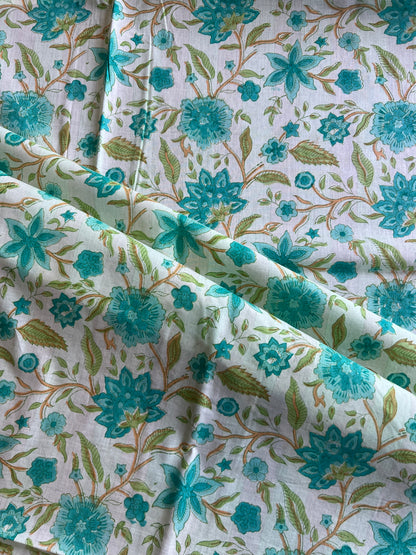 Pure Cotton Hand Block Printed Fabric