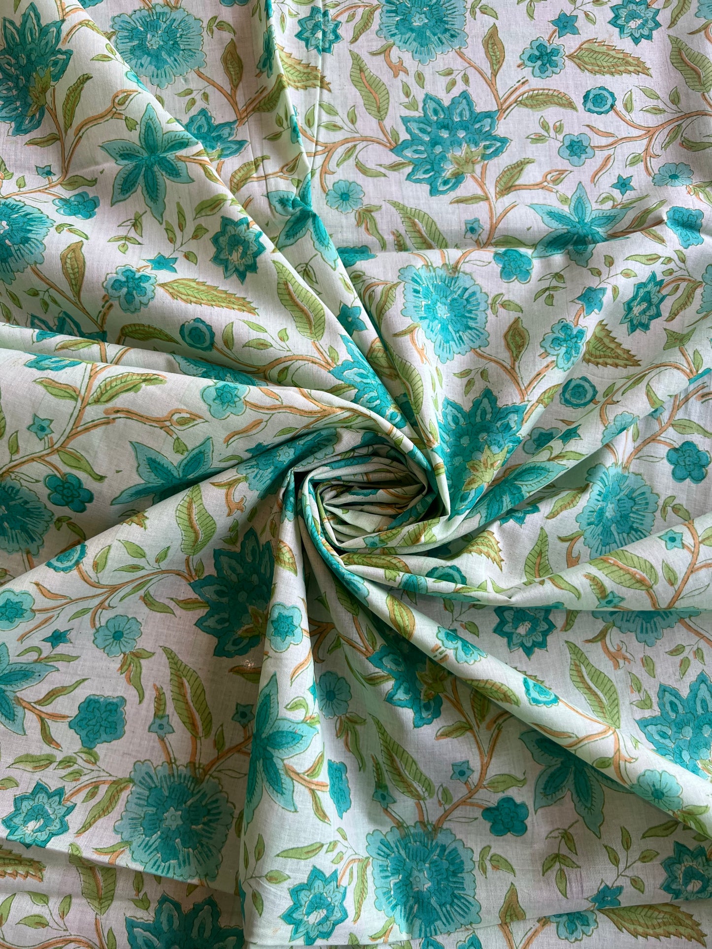 Pure Cotton Hand Block Printed Fabric