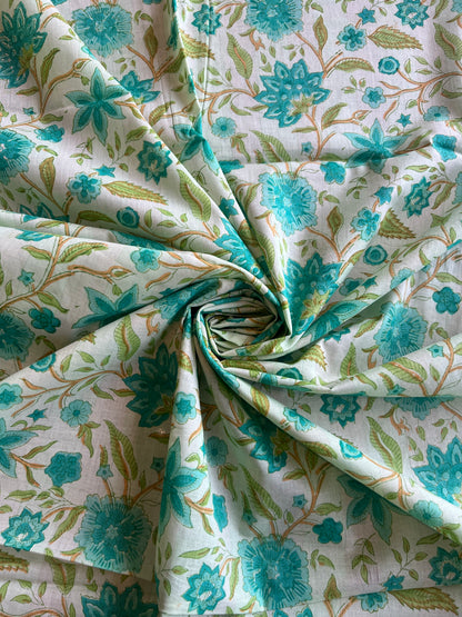 Pure Cotton Hand Block Printed Fabric