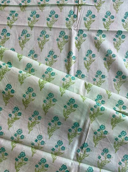 Pure Cotton Hand Block Printed Fabric