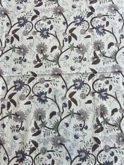 Pure Cotton Hand Block Printed Fabric