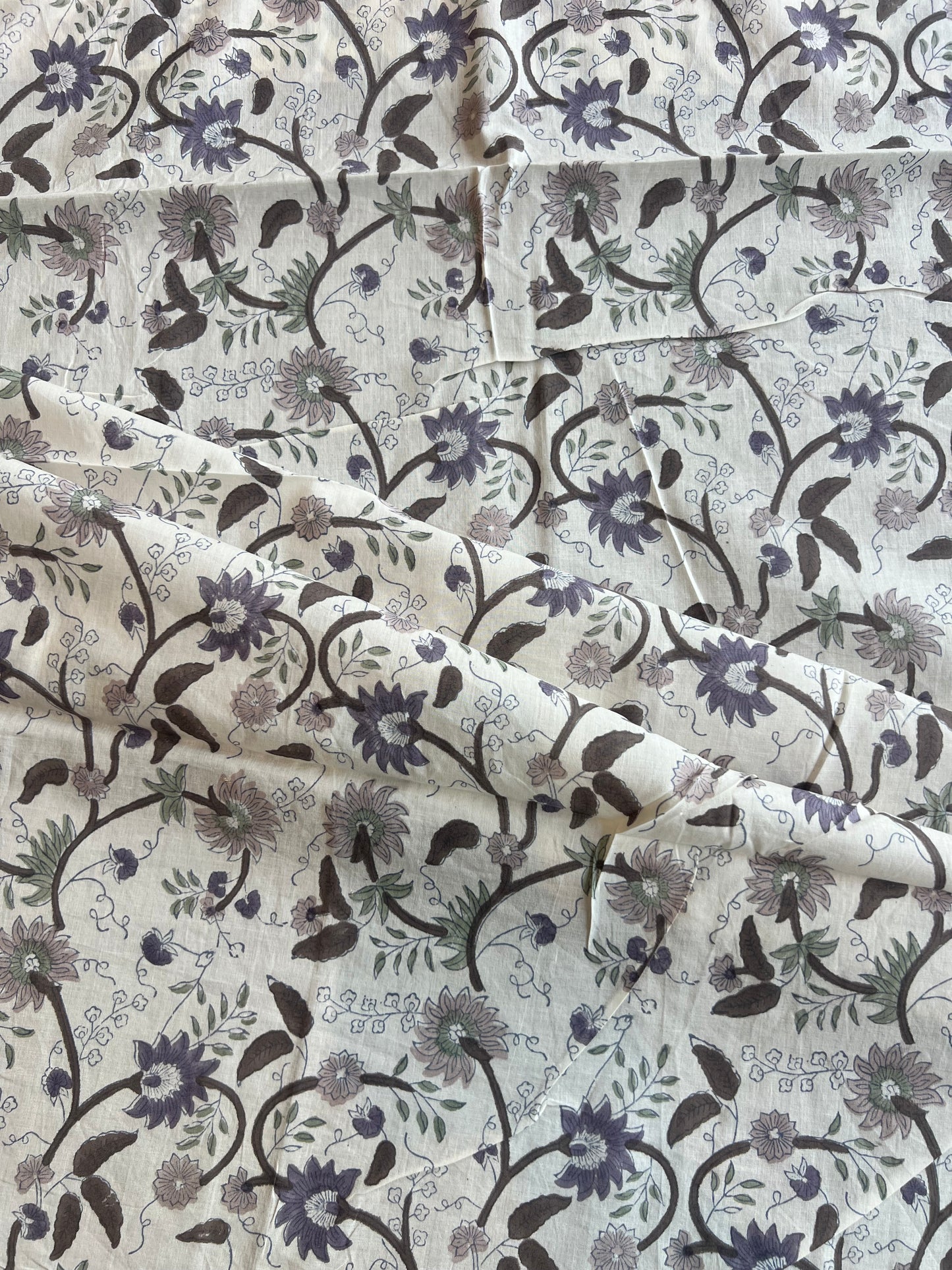 Pure Cotton Hand Block Printed Fabric