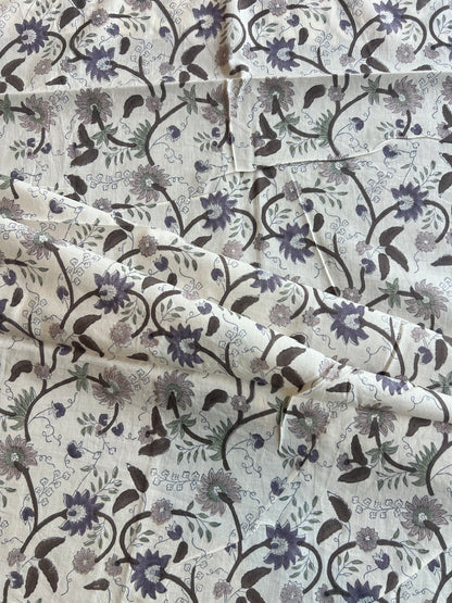 Pure Cotton Hand Block Printed Fabric