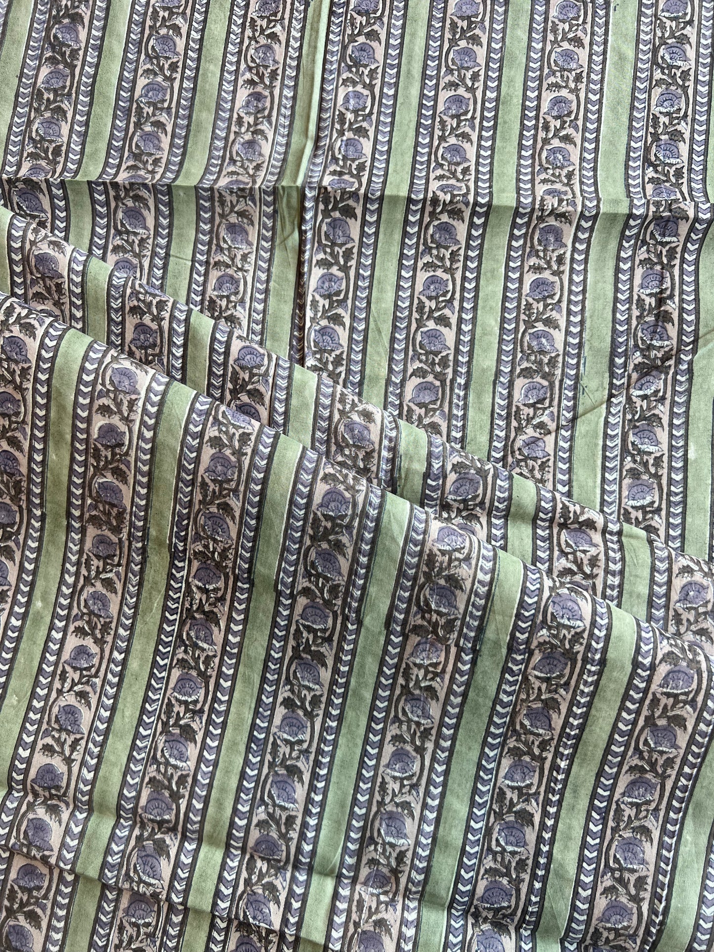 Pure Cotton Hand Block Printed Fabric