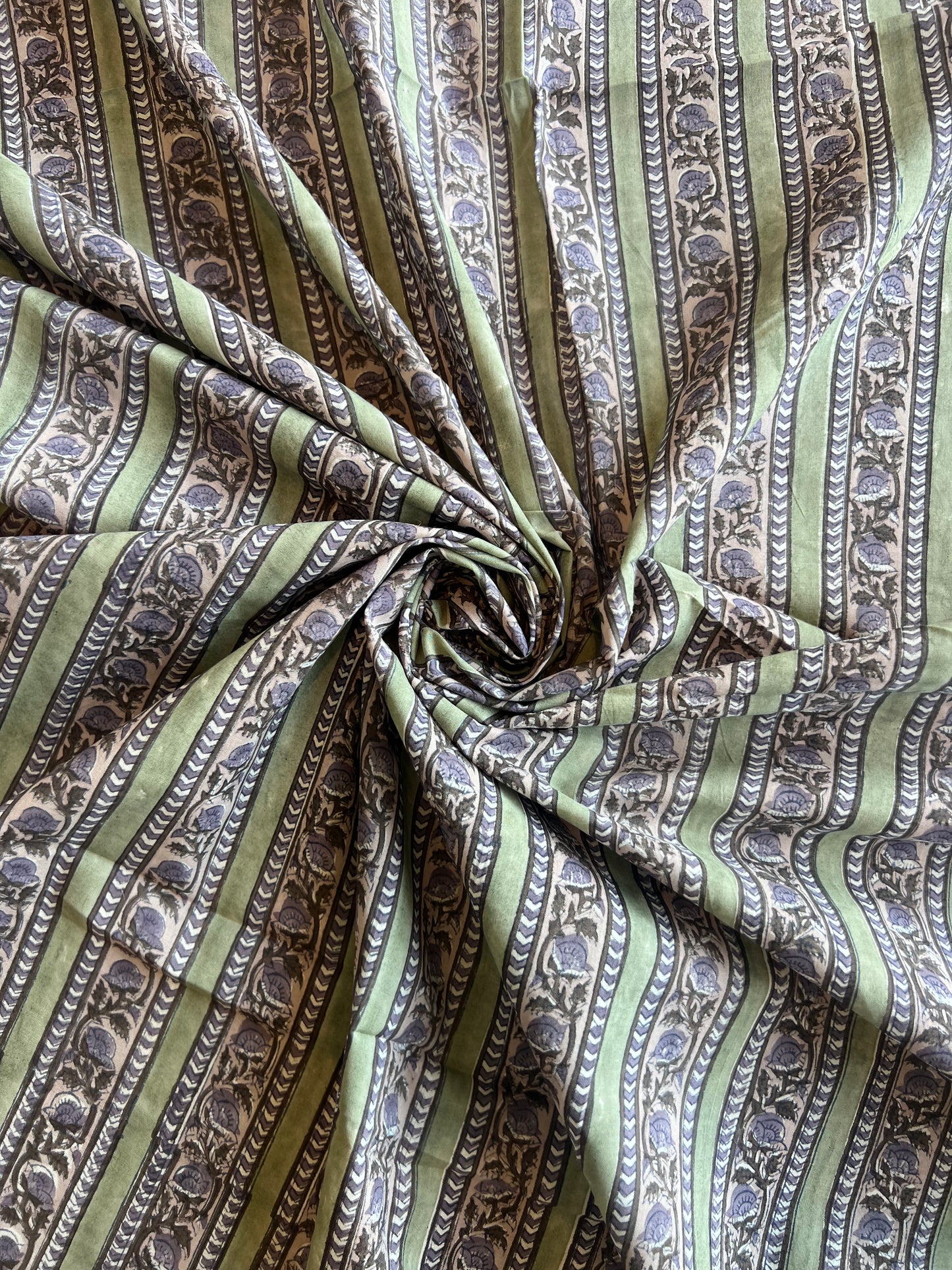 Pure Cotton Hand Block Printed Fabric