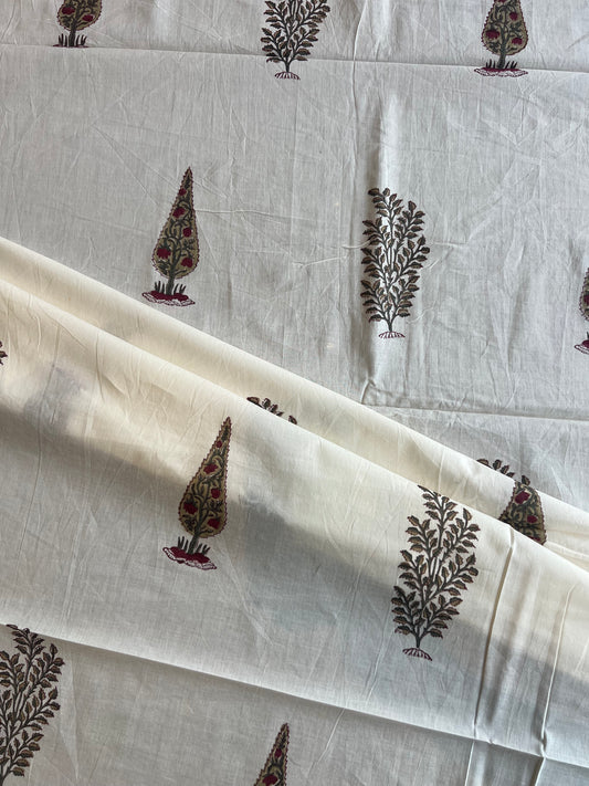 Pure Cotton Hand Block Printed Fabric