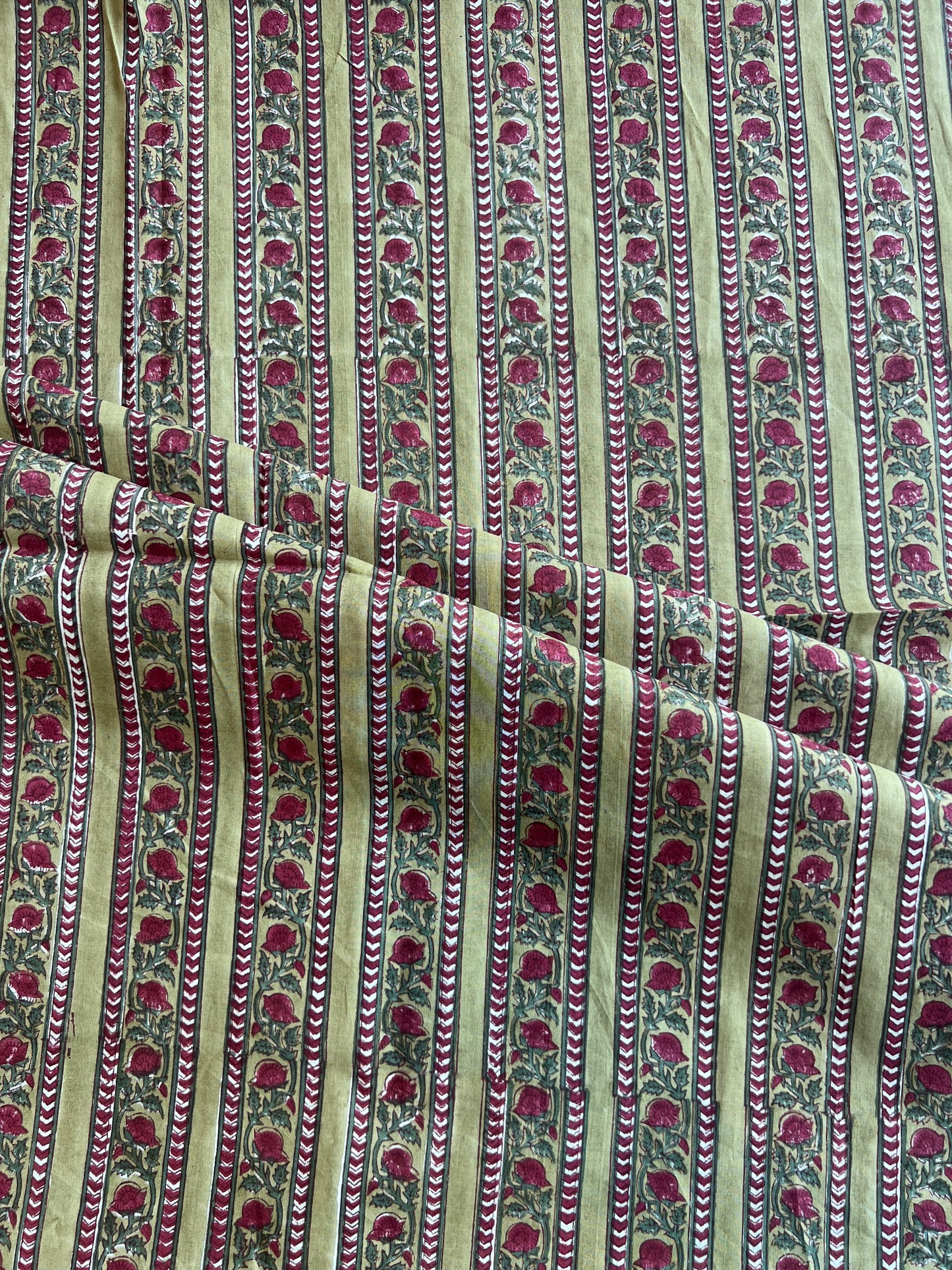 Pure Cotton Hand Block Printed Fabric
