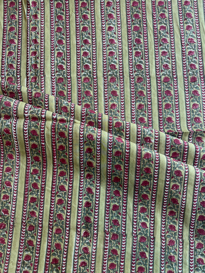 Pure Cotton Hand Block Printed Fabric