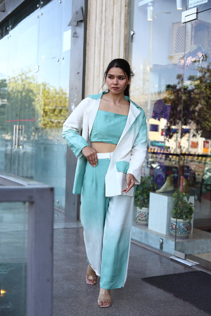 Green Ombre Dyed Pant Suit