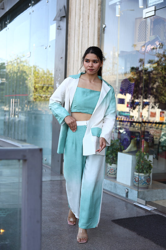 Green Ombre Dyed Pant Suit
