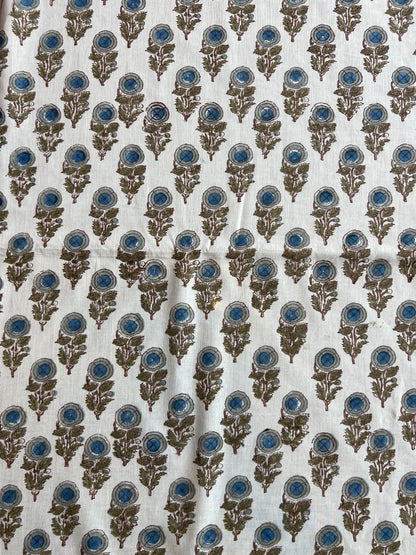 Pure Cotton Hand Block Printed Fabric