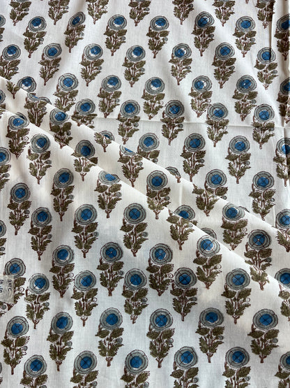 Pure Cotton Hand Block Printed Fabric