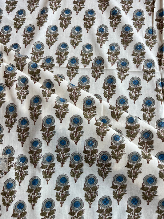 Pure Cotton Hand Block Printed Fabric
