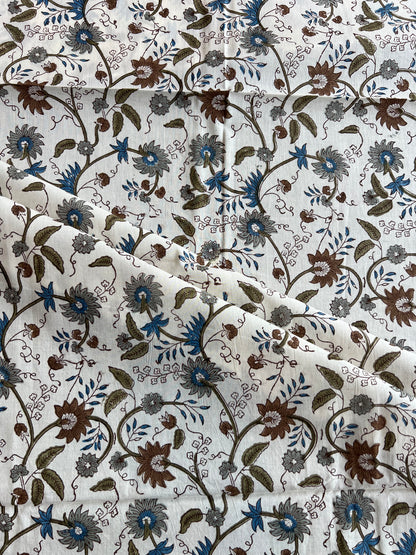 Pure Cotton Hand Block Printed Fabric