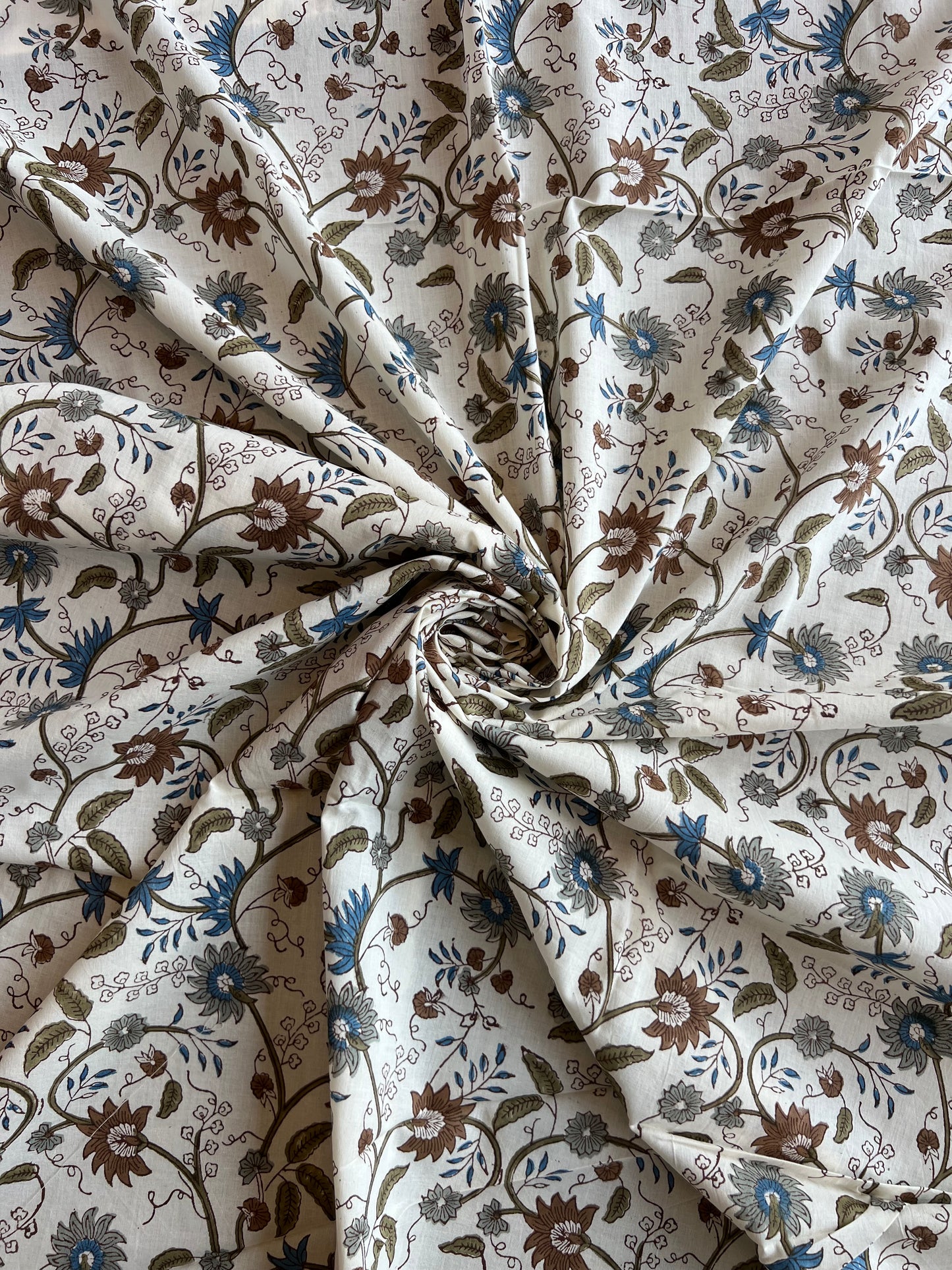 Pure Cotton Hand Block Printed Fabric