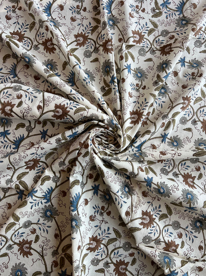 Pure Cotton Hand Block Printed Fabric