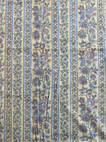 Pure Cotton Hand Block Printed Fabric
