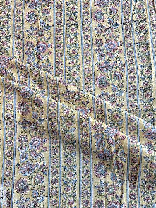 Pure Cotton Hand Block Printed Fabric