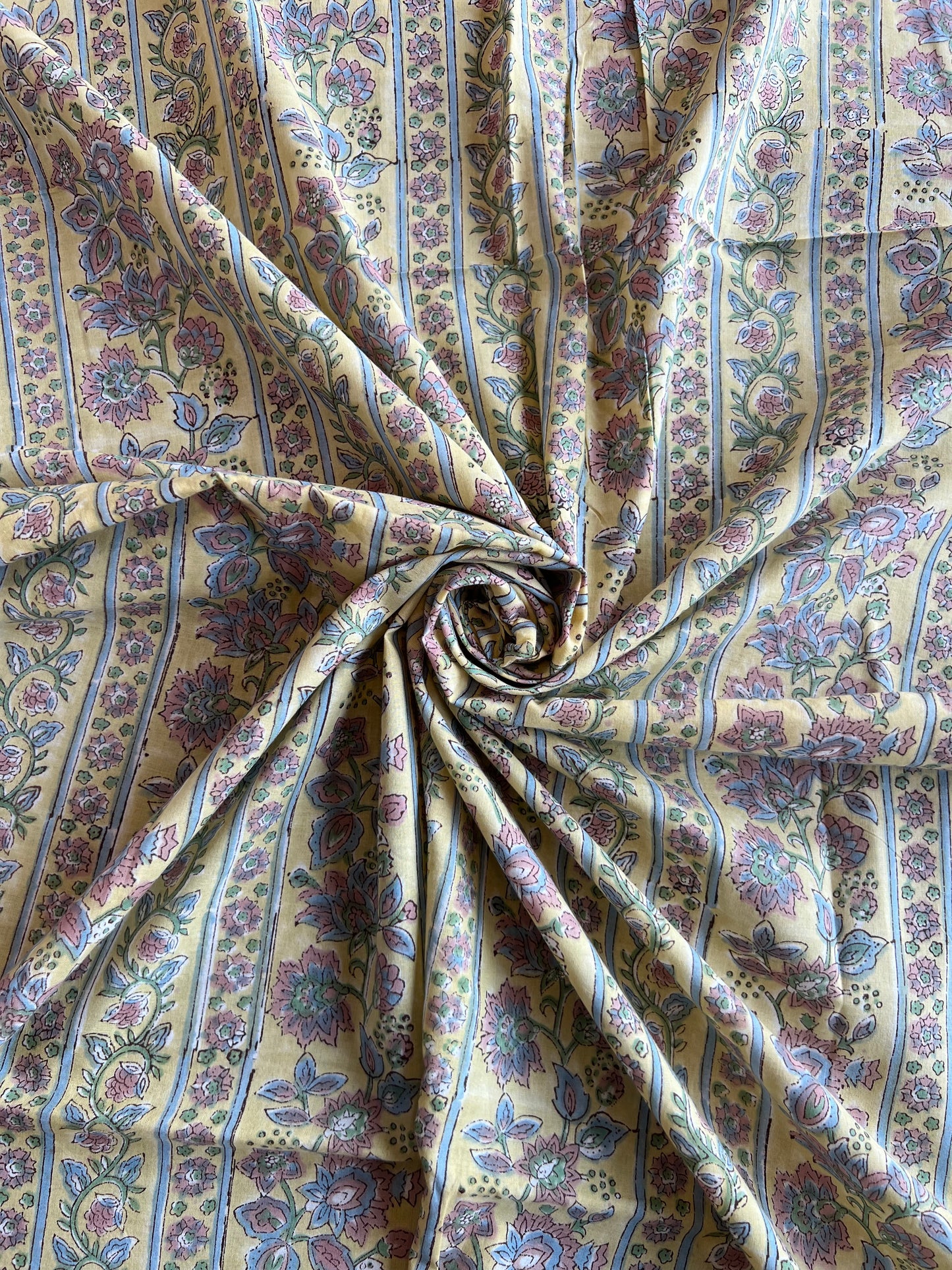 Pure Cotton Hand Block Printed Fabric