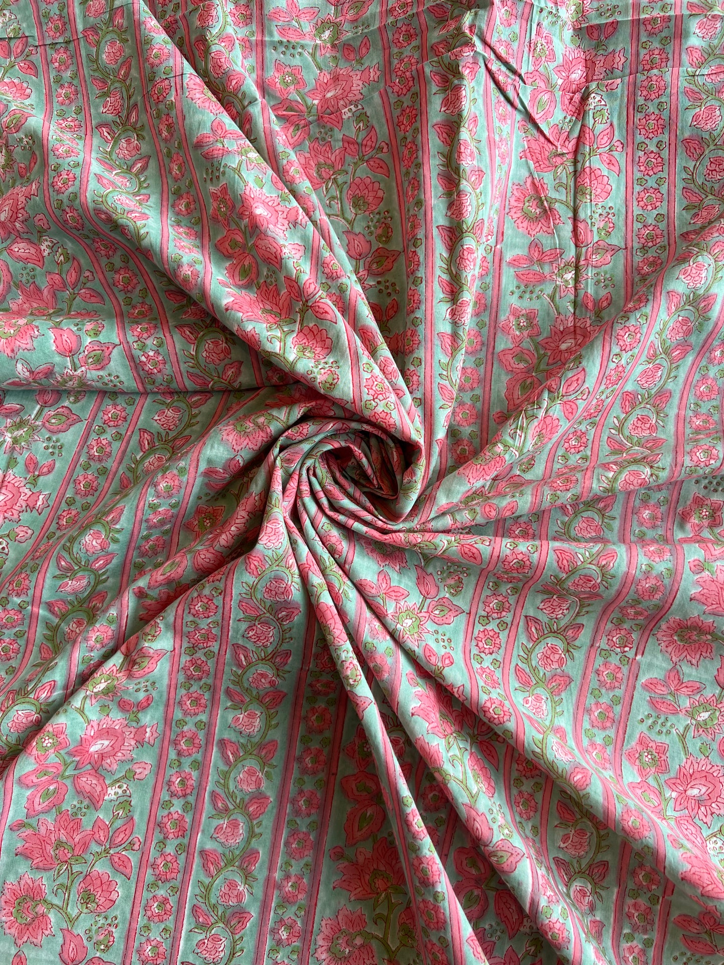 Pure Cotton Hand Block Printed Fabric
