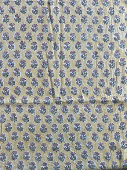 Pure Cotton Hand Block Printed Fabric
