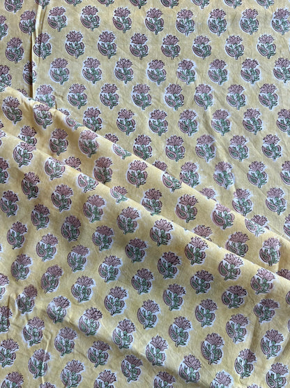 Pure Cotton Hand Block Printed Fabric