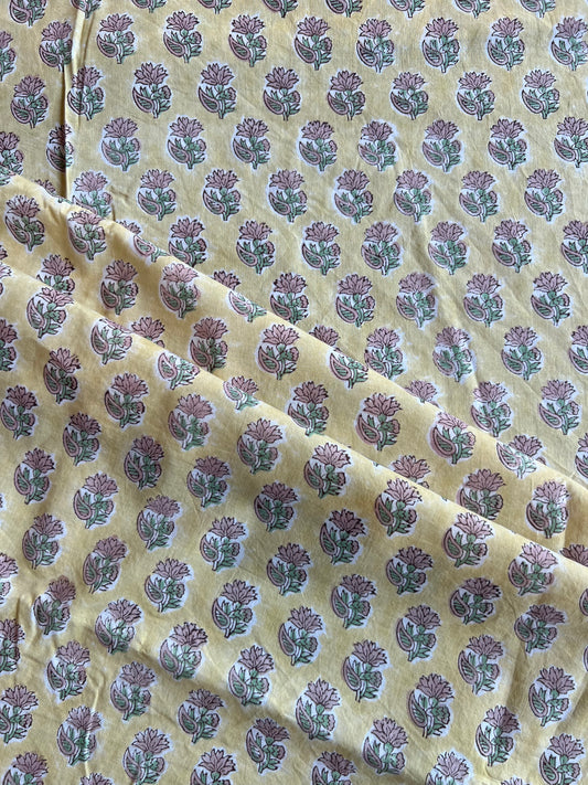 Pure Cotton Hand Block Printed Fabric