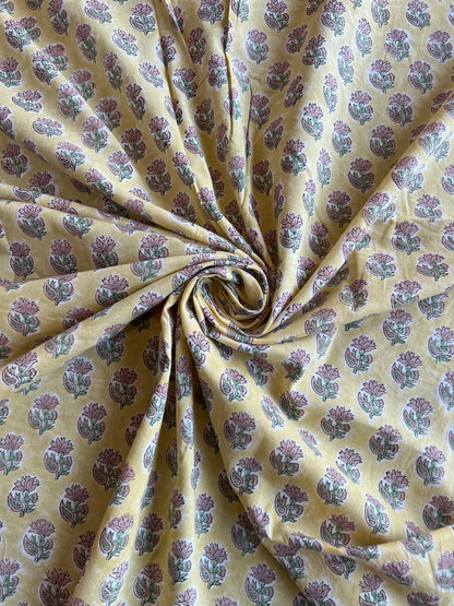 Pure Cotton Hand Block Printed Fabric
