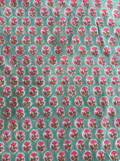 Pure Cotton Hand Block Printed Fabric