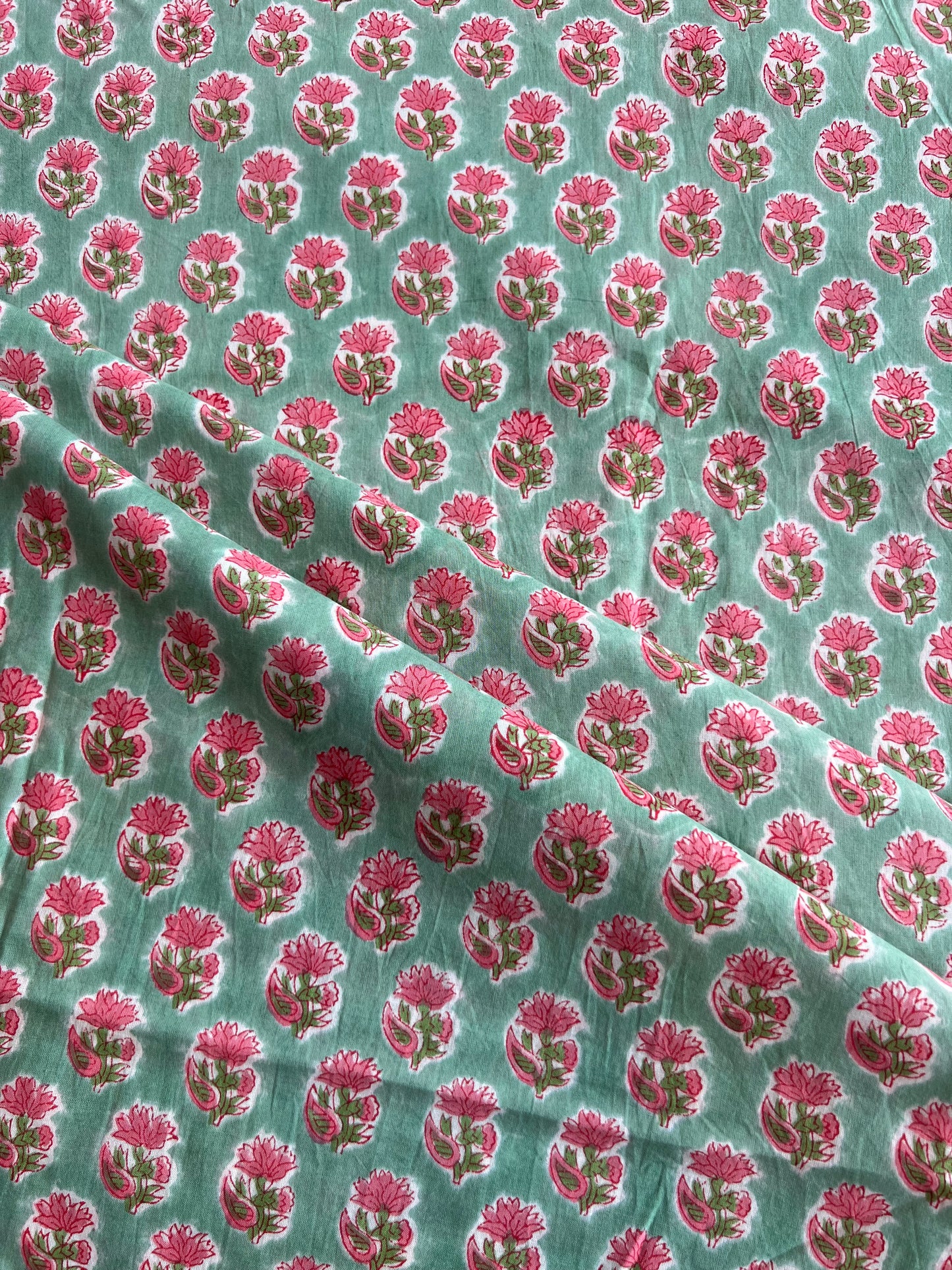 Pure Cotton Hand Block Printed Fabric